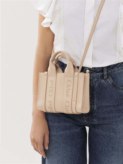 chloe tote small|chloe mini woody tote bag.